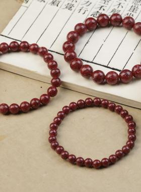 天然原矿朱砂颗粒刻面钻石手镯