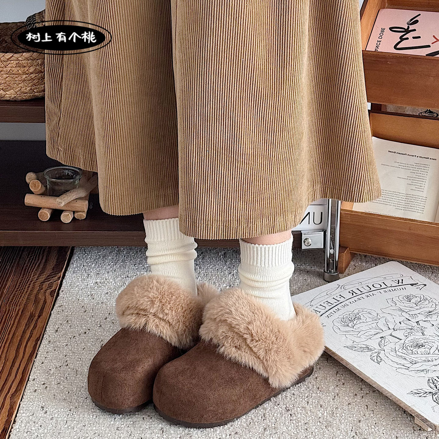 树上有个桃复古厚底包头半拖鞋女2026春季新款百搭休闲加绒勃肯拖,淘宝优惠券,粉丝福利购,淘宝优惠卷