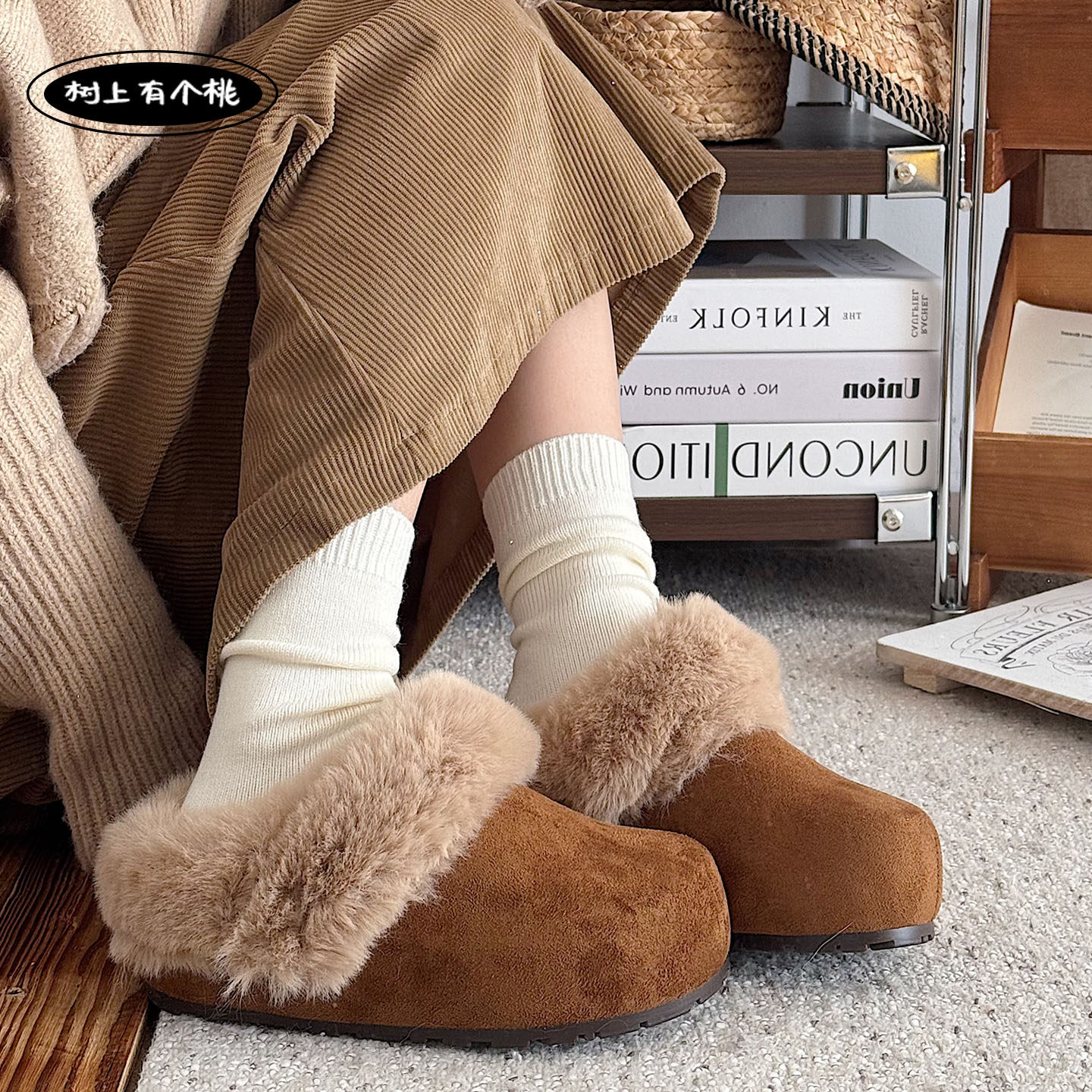 树上有个桃复古厚底包头半拖鞋女2026春季新款百搭休闲加绒勃肯拖,淘宝优惠券,粉丝福利购,淘宝优惠卷