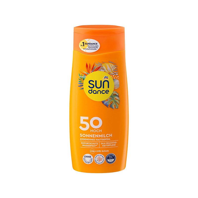 保税德国dm太阳舞sundance高倍防晒乳霜防水保湿spf50成人200ml - 图0