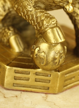 久鉴铜八卦财富麒麟书房客厅摆件