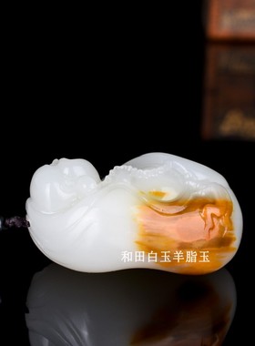 天然和田玉籽料白玉佛公玉佛把玩件羊脂玉弥勒佛手把件玉石摆件