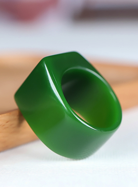 玉扳指玉戒指和田玉碧玉大拇指指环宫廷风菠菜绿玉石扳指