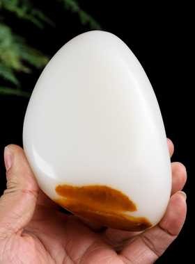 新疆和田玉白玉原石手把件小摆件红皮原石把玩件玉石把件天然