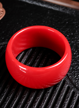 新品女款和田玉红玉加宽手镯新疆玉器女士加厚超宽玉石手排玉镯子