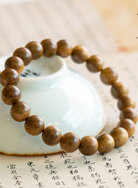 佛珠沉香木佛珠手串女木质学生手链情侣檀香手链男民族风单圈