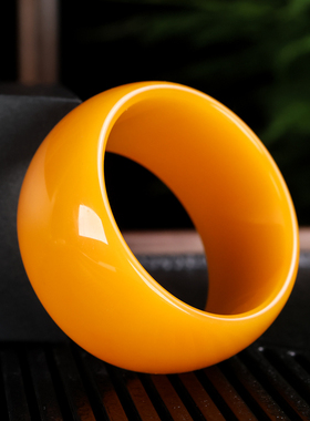 天然和田玉黄玉加宽加厚玉石手镯女士平安镯新疆玉器女款玉镯子