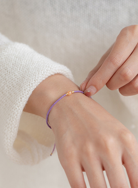 【秋冬特惠】女生小众设计天然太阳石小珠串细小手链女闺蜜惊喜