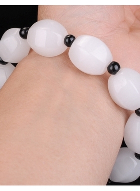 保真新疆和田玉手链天然原石籽料羊脂级白玉手串男女款玉手链