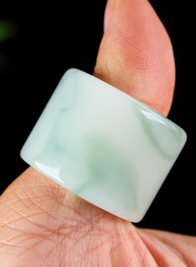 和田玉翠青玉扳指戒指复古宫廷风大拇指指环天然玉石扳指男款