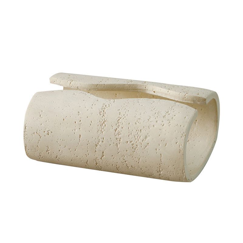 MOMO高端洞石纸巾盒客厅酒店高档轻奢高级感桌面茶几创意侘寂风 - 图1