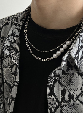 2022新款简约双层链条男潮ins