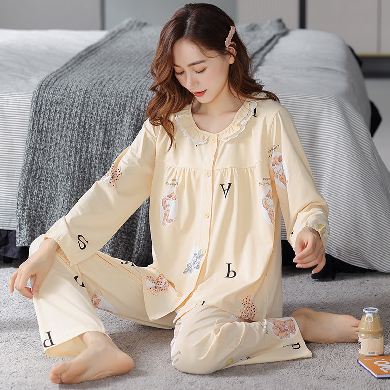 2022年新款春秋季长袖纯棉睡衣 姵娇兰睡衣/家居服套装