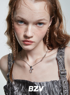 BZV现象蓝色爱心小众设计项链