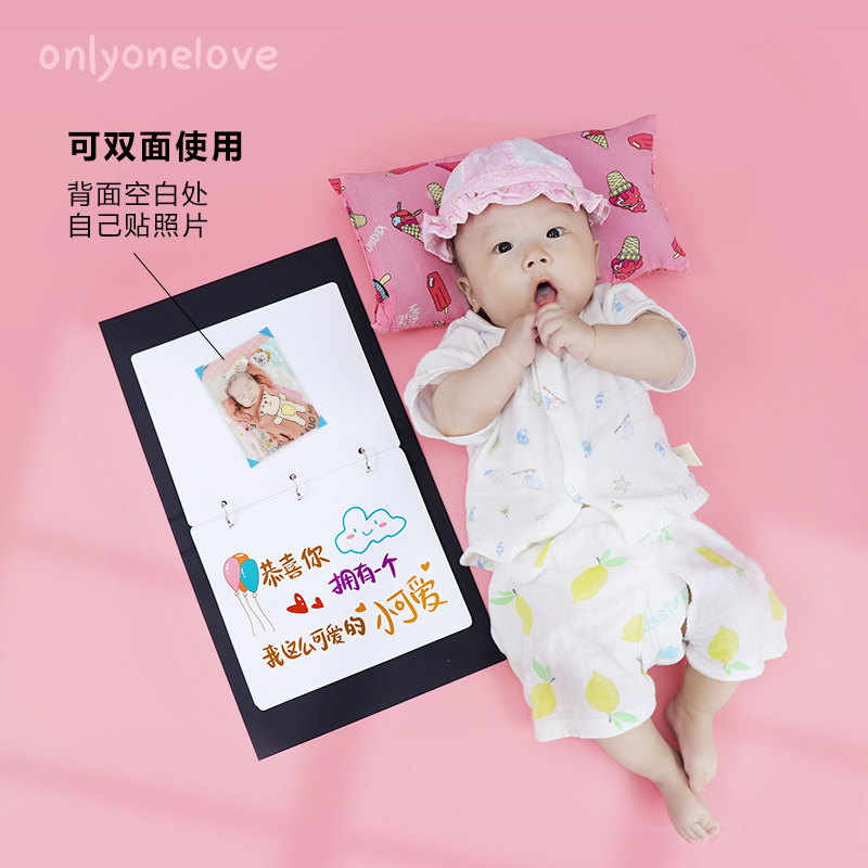 手绘卡片祝福语宝宝送爸爸的生日礼物孩子手拿拍照送女儿子惊喜