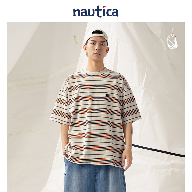 【官方正品】nautica白帆日系中性多巴胺条纹舒适短袖T恤TW4252-图3