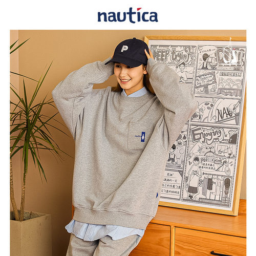 【明星同款】nautica whitesail日系无性别圆领卫衣 - 图3