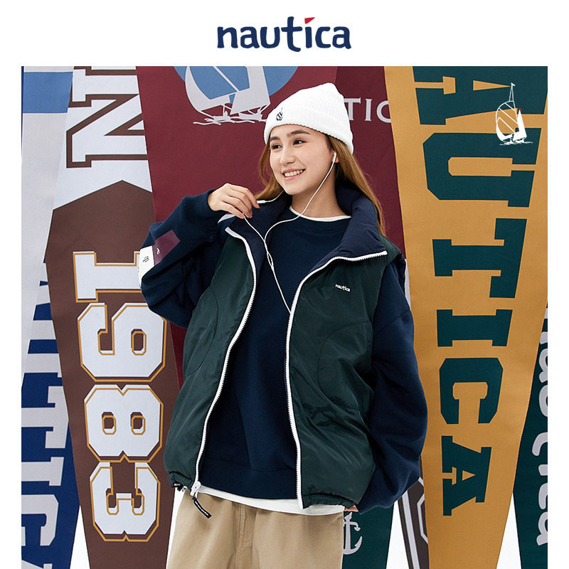 【官方正品】nautica 白帆日系无性别两面穿羽绒马甲外套JW2470,淘宝优惠券,粉丝福利购,淘宝优惠卷