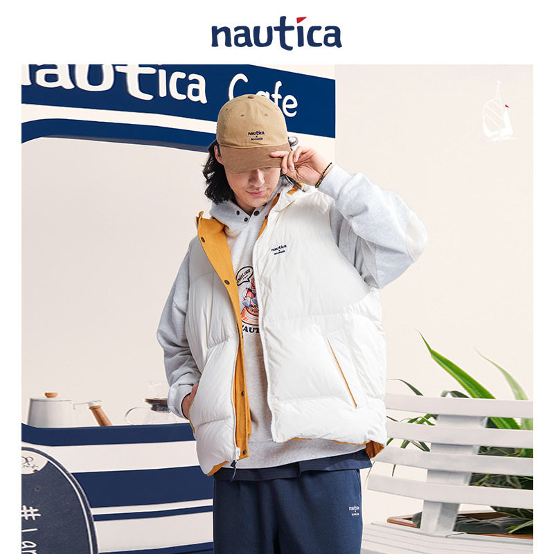【联名系列】nautica白帆 x 爆尼膏撞色双面穿羽绒背心BGJW5402,淘宝优惠券,粉丝福利购,淘宝优惠卷
