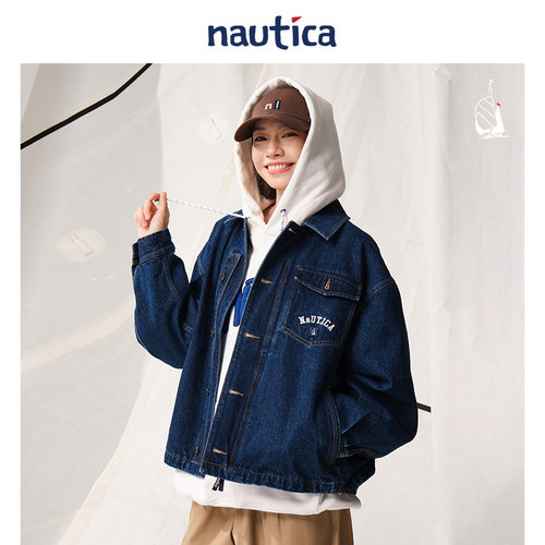 【蔡徐坤同款】nautica whitesail 宽松舒适潮流牛仔外套夹克 - 图0