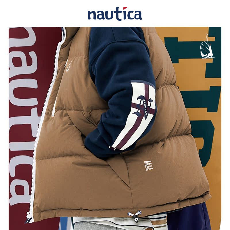【官方正品】nautica 白帆日系无性别两面穿羽绒马甲外套JW2470,淘宝优惠券,粉丝福利购,淘宝优惠卷