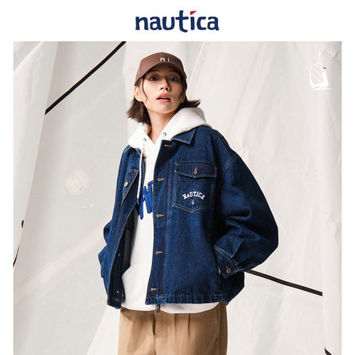 【蔡徐坤同款】nautica whitesail 宽松舒适潮流牛仔外套夹克 - 图1