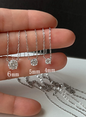 赵赵同款S925银爆闪高碳钻项链