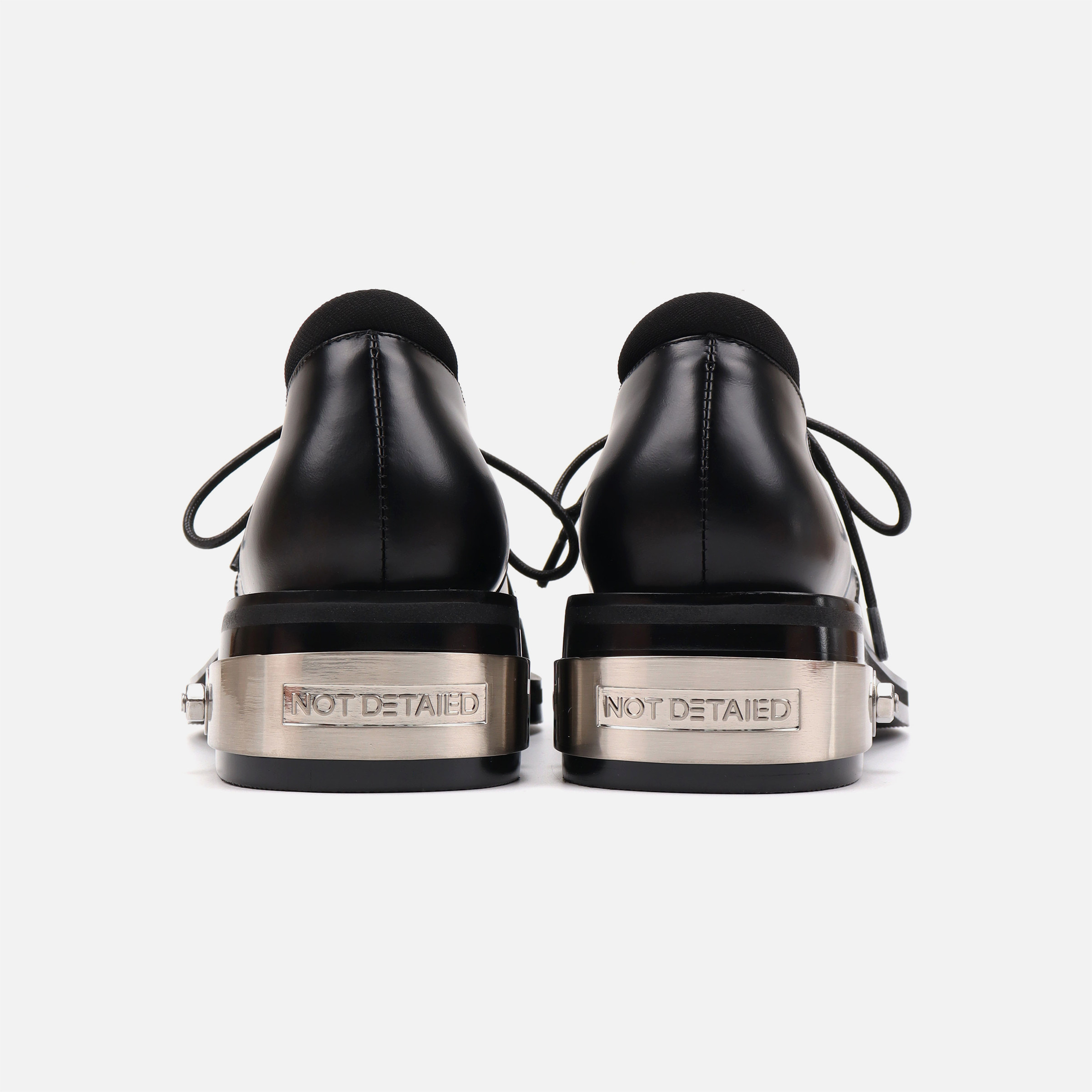 notdetailed原创 中性风粗跟皮鞋 方头金属装饰深口单鞋 男女同款,淘宝优惠券,粉丝福利购,淘宝优惠卷