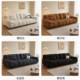 Sit on the deep cloud straight-row cream chenille sofa