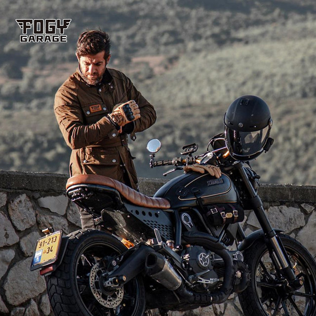 Fogy winter cycling clothing retro oil wax coat