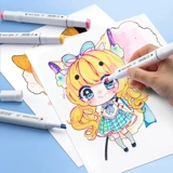 Оригинальный маркер, ручка в подарочной коробке, двусторонний комплект для школьников, художественное масло, быстросохнущая детская кисть, мелки, можно стирать, 36 цветов, 48 цветов, полный комплект