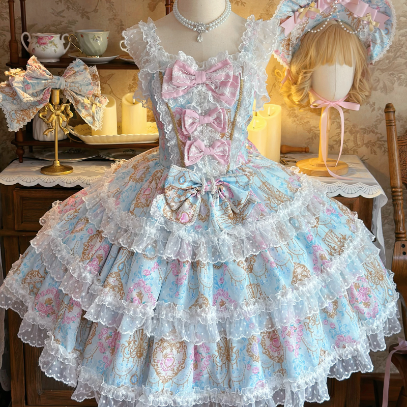 【烛台华章】韩菇凉~原创设计Lolita洋装花墙doll感jsk吊带连衣裙,淘宝优惠券,粉丝福利购,淘宝优惠卷