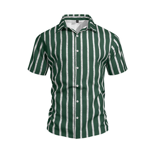 翻领条纹男士衬衫T恤上衣Collar striped men's shirt T-shirttop - 图3