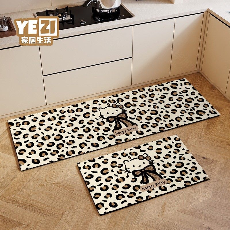 凯蒂猫长条厨房地垫科技皮卡通可擦免洗吸水厨房家用防滑防油脚垫,淘宝优惠券,粉丝福利购,淘宝优惠卷