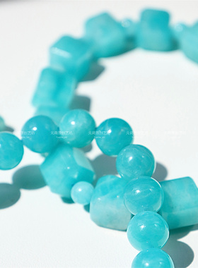 元荷女天河石无镶嵌干净冰透手串