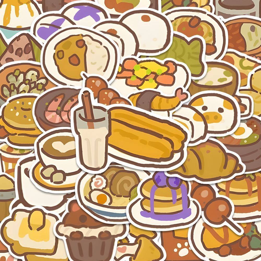 120张动物餐厅菜谱手机壳贴画防水贴纸可爱ins卡通手账素材diy,淘宝优惠券,粉丝福利购,淘宝优惠卷