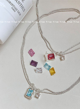 宝石铜镀银女可换宝石项链