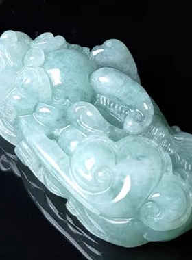 天然翡翠貔貅吊坠男士皮丘女款