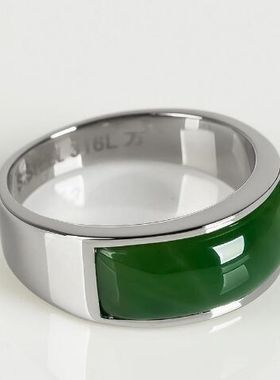 男碧玉指环男戒指送男友