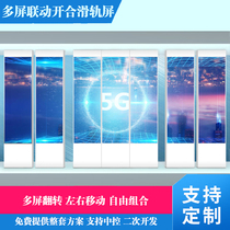 Customized shopping mall exhibition hall multi-screen opening and closing door slide rail screen stage LED left and right folding mobile rotating screen manufacturer