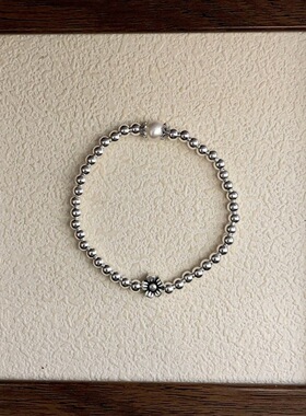 S925银天然天河石银珠手链天然淡水珍珠银珠小花手链小众高级感潮