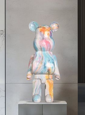 网红创意暴力熊摆件客厅存钱罐现代简约电视柜装饰品公仔落地底座