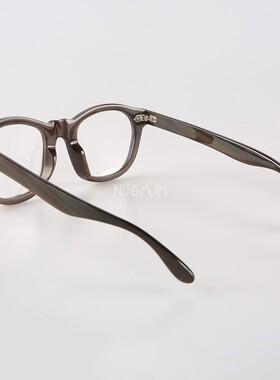 两颗圆形金属铆钉饰进口印度条纹棕牛角光学眼镜架偏光墨镜太阳镜