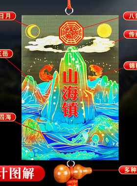 山海镇挂件彩绘八卦图