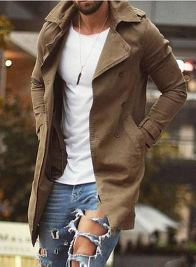男士中长款修身休闲夹克