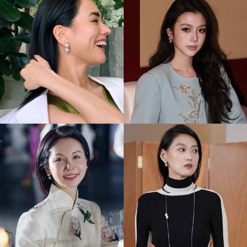 DOVETAIL联珠经典燕尾榫925银银色饰面天然珍珠耳饰/项链 - 图1