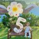 Birthday number 3 daisy aluminum film balloon 32 inches