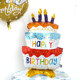 Birthday balloon photo scene layout for boys and girls