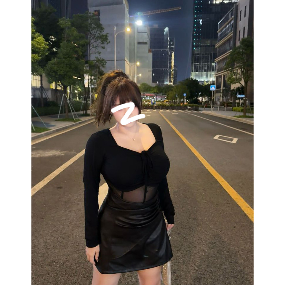 微胖大码潮流时髦美式复古辣妹套装女秋季新款上衣皮裙百搭两件套 - 图1