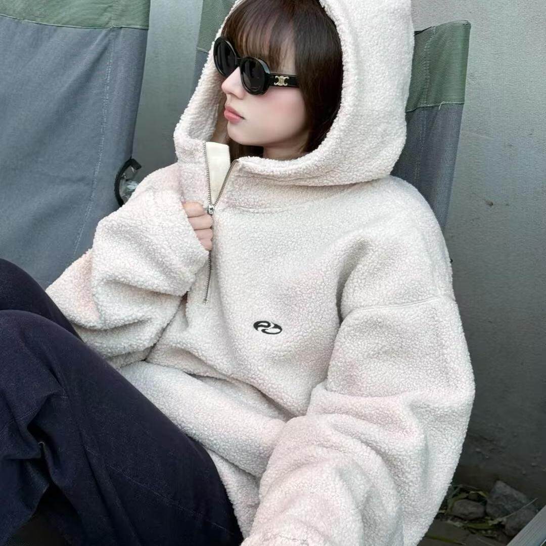 【官方正品】EGO FETCH 摇粒绒羊羔绒半拉链卫衣 男女同款 - 图0